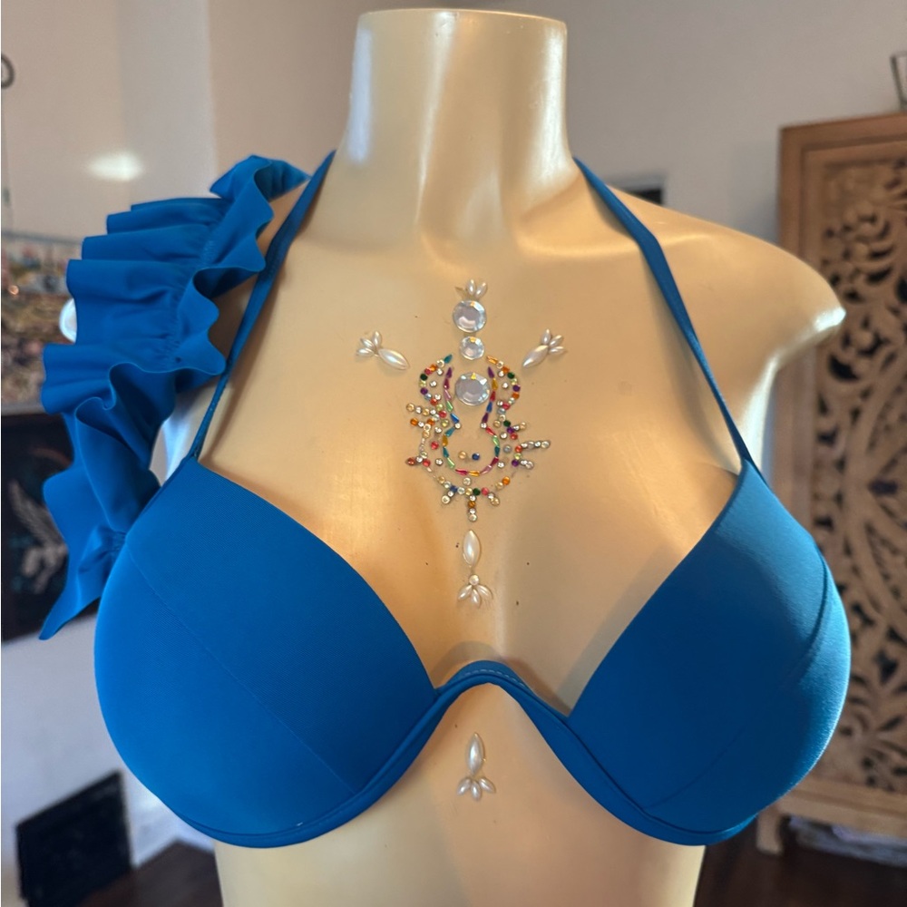 NWOT Bahia Maria Inspired Cobalt Blue Halter underwire Bikini set - Picture 9 of 11